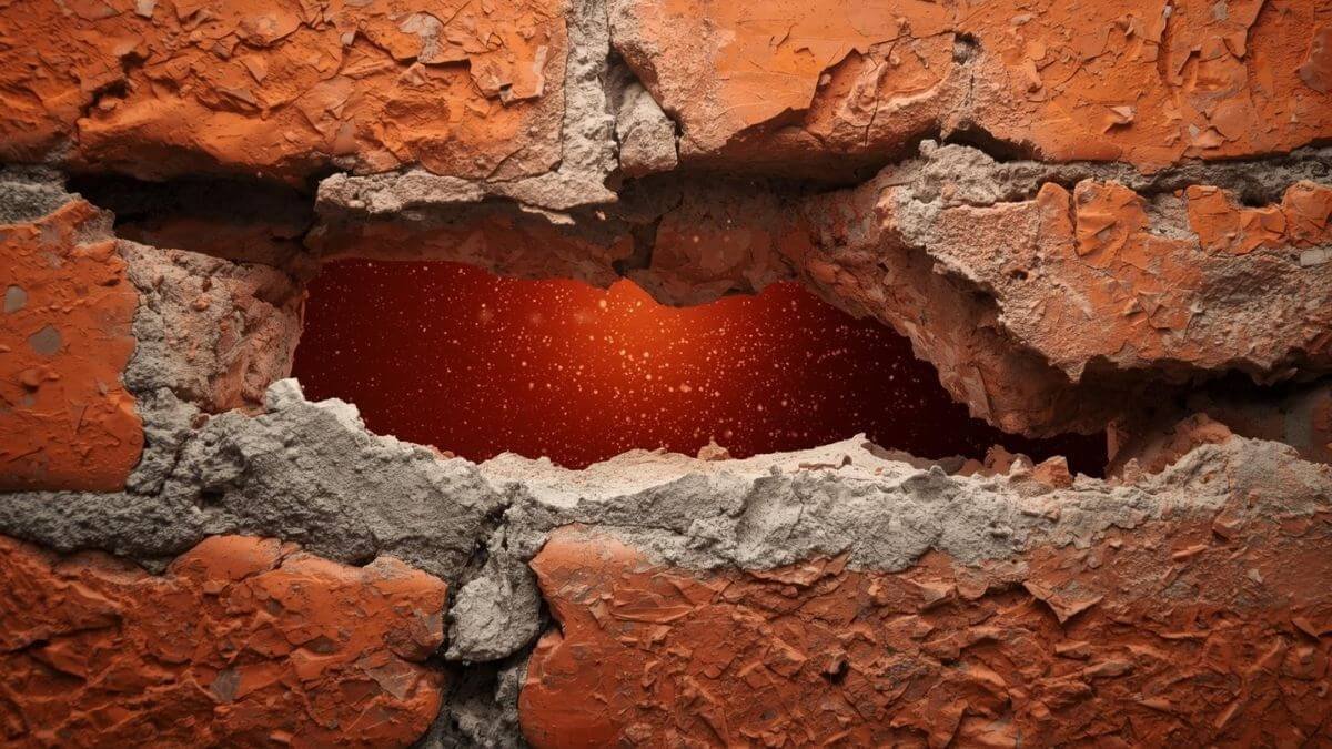 ภาพเปรียบเทียบผนังลำไส้เหมือนกำแพงอิฐที่ปูนเชื่อม (Tight Junctions) เสื่อมสภาพจนเกิดรอยรั่ว (Leaky Gut)