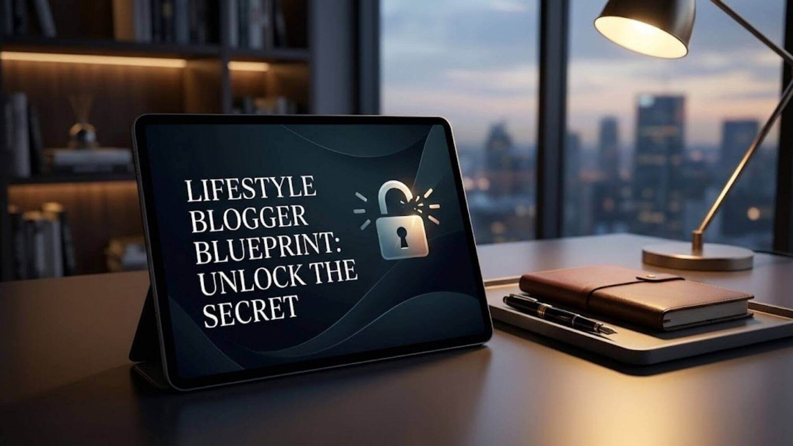 หน้าจอแท็บเล็ตแสดงหน้าลงทะเบียน Lifestyle Blogger Blueprint เพื่อปลดล็อกความลับการดูแลสุขภาพ สื่อถึง Exclusive Content สำหรับผู้ที่สนใจจริง